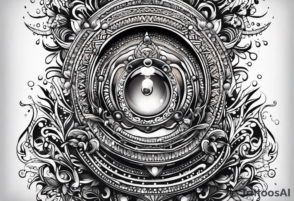 Sprinkler with water drops tattoo idea