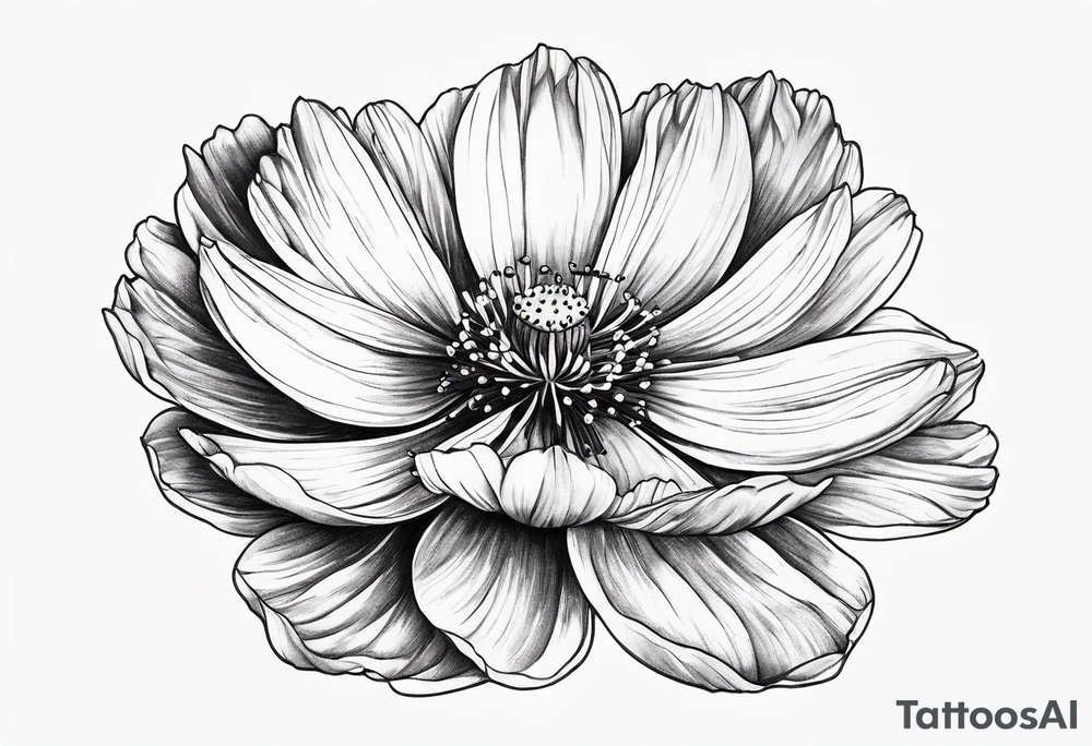 cosmos flower design tattoo idea