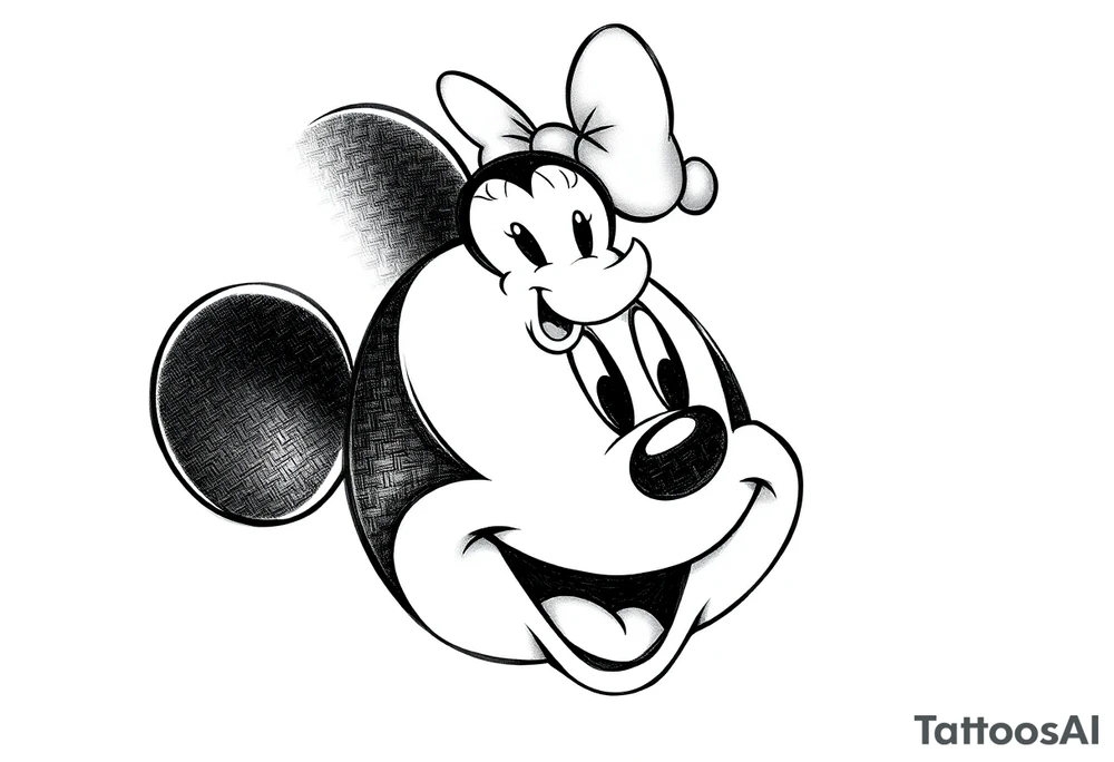 Mickey Mouse with Amelia on top tattoo idea