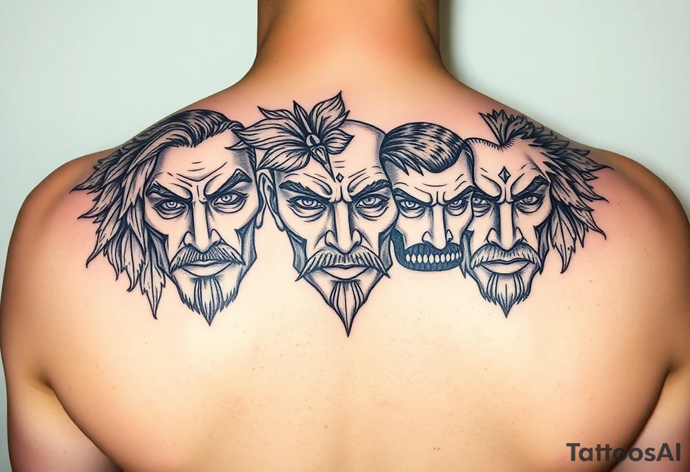 seasons faces tattoo idea