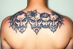 seasons faces tattoo idea