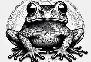 a psychedelic frog tattoo idea