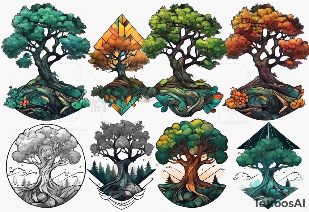 tree in forest tattoo idea