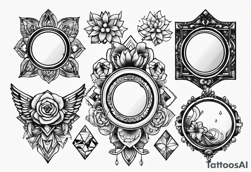 Variety of mirrors flash sheet tattoo idea