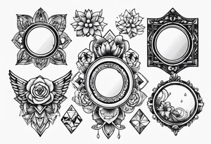 Variety of mirrors flash sheet tattoo idea