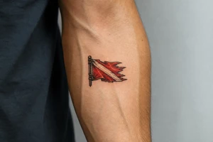 torn dive flag tattoo idea