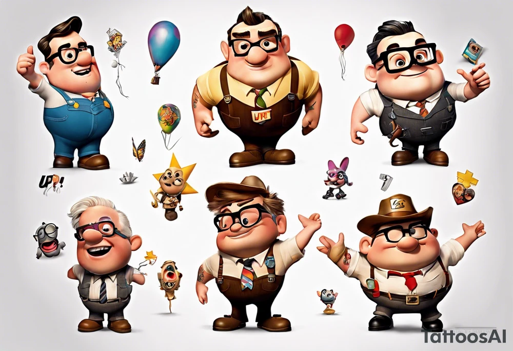up! movie character tattoo idea