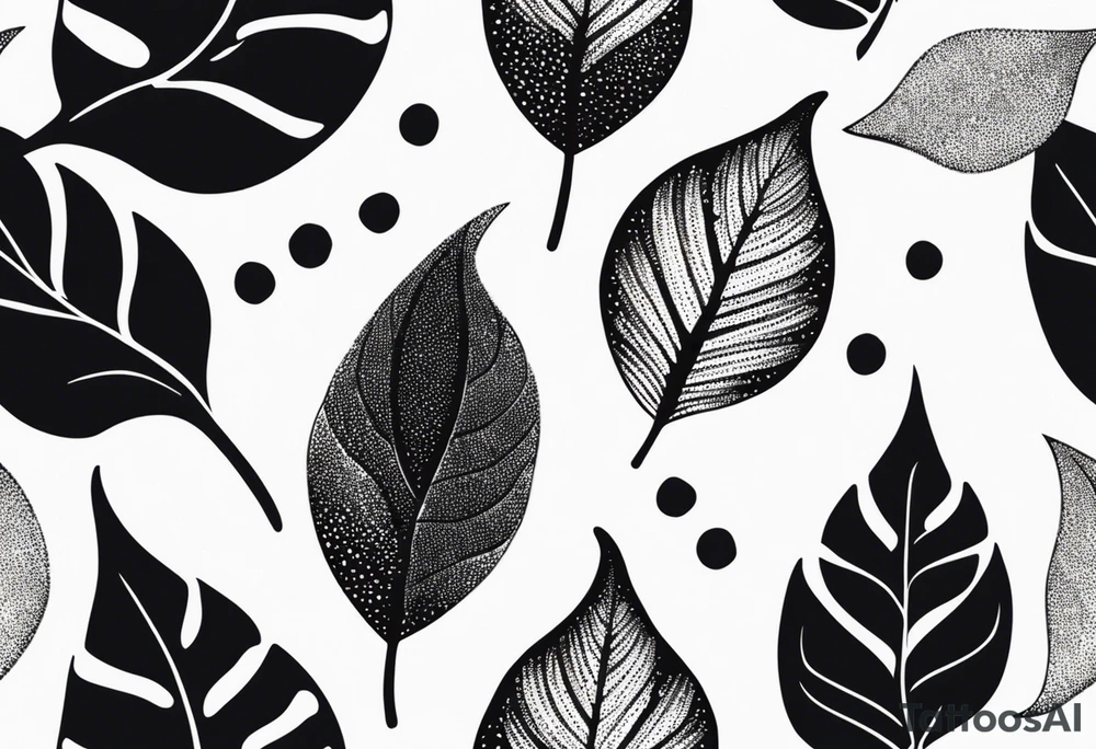 very simple design of leaves with flow tattoo idea