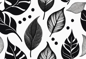 very simple design of leaves with flow tattoo idea