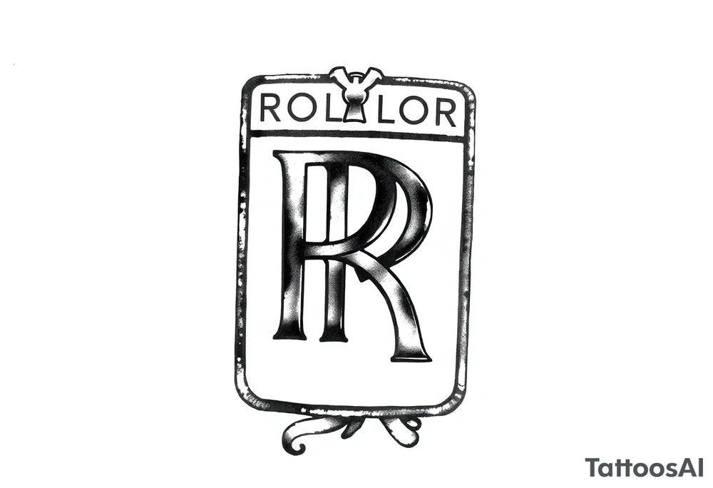 Rolls Royce logo by itself mostly black tattoo idea