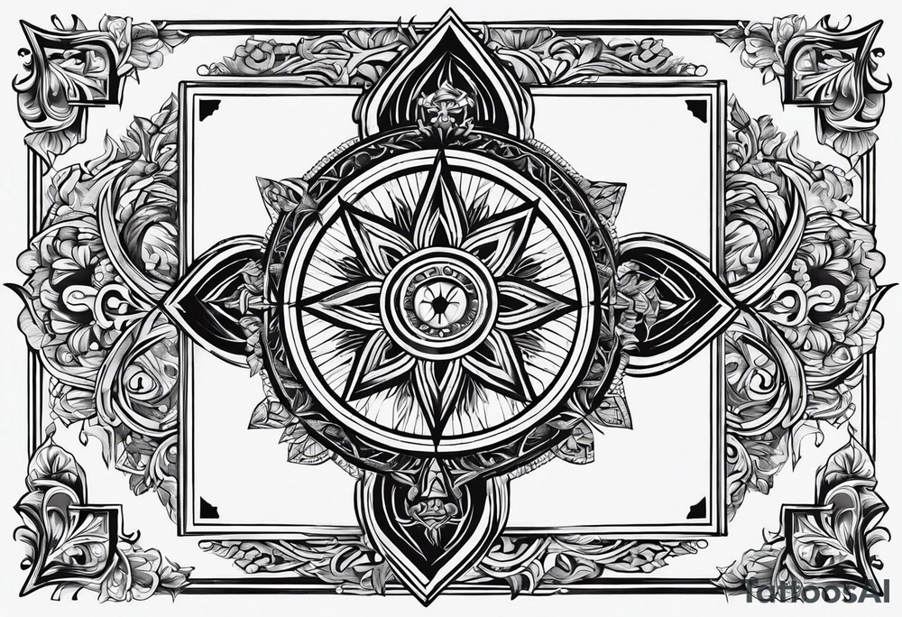 strength, small, sun cross ,  elegant, 
 vishap tattoo idea