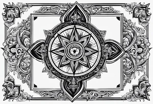 strength, small, sun cross ,  elegant, 
 vishap tattoo idea