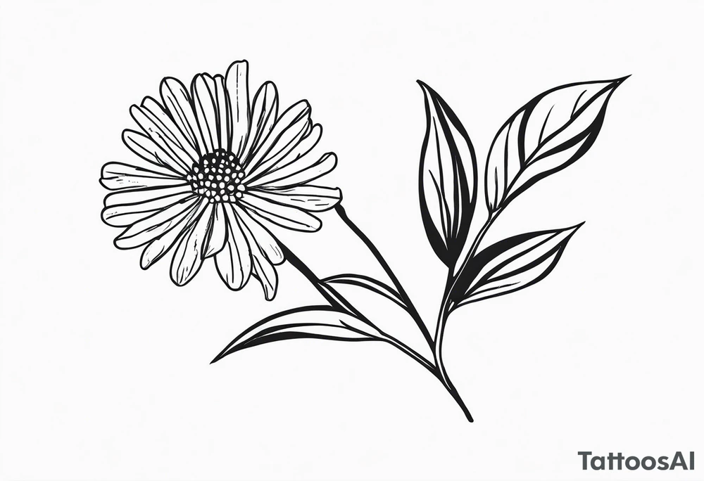 one very simple and no detailed golden wattle flower with stem in black and white, the few lines possible, fine-line tattoo idea