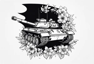 tank shooting flowers  out of its canopy tattoo idea