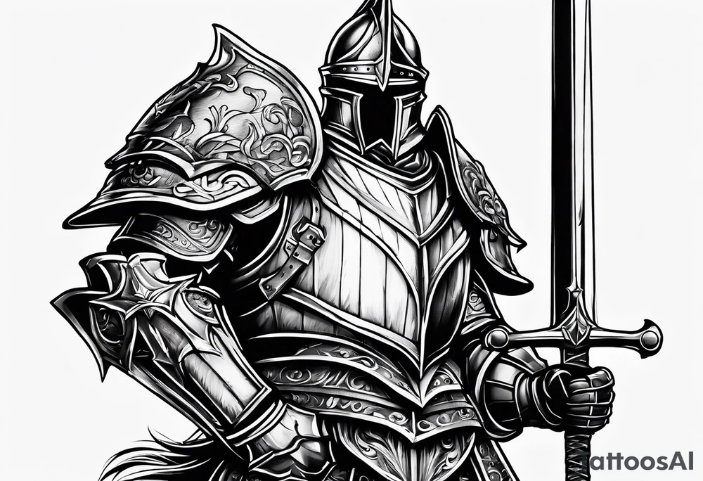 knight with heavy armor tattoo idea