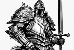 knight with heavy armor tattoo idea