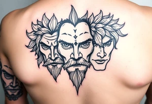 seasons faces tattoo idea