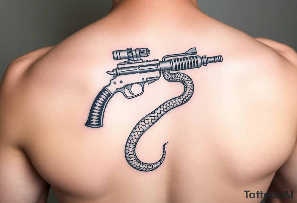 Gun and snake tattoo idea