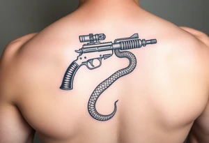 Gun and snake tattoo idea