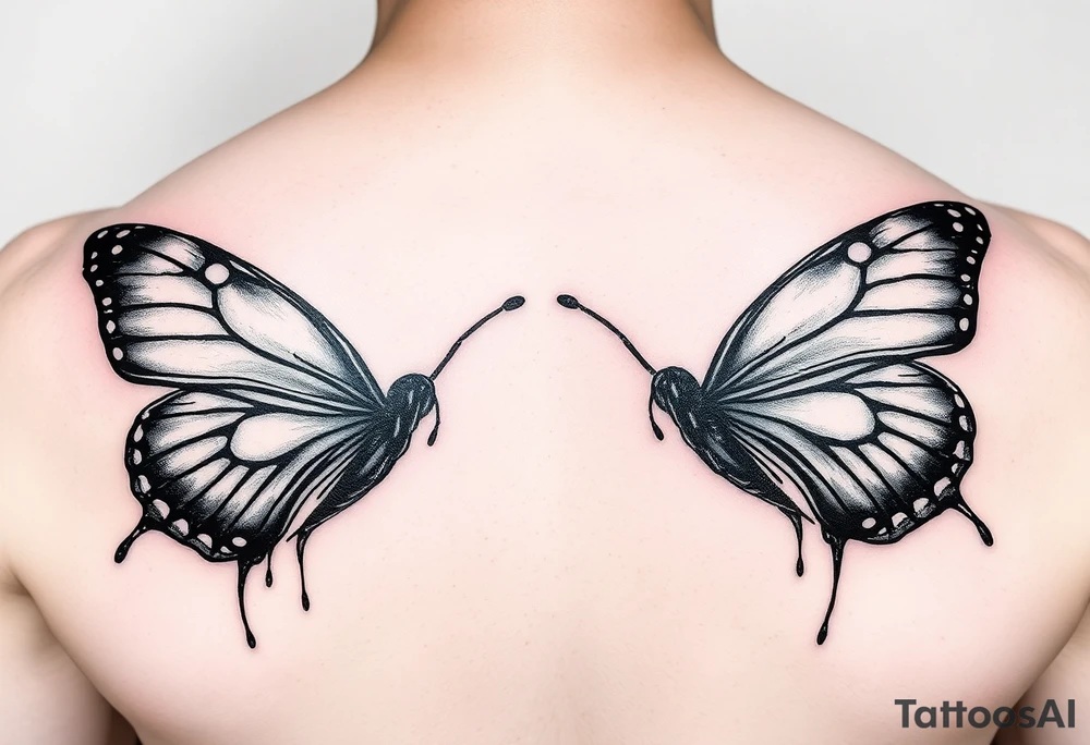 2 bloody butterflies tattoo idea