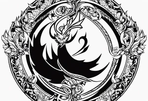 The logo itself of the anime show Fairy Tail that is essentially a fairy with a tail tattoo idea