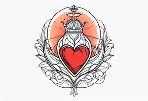 sacred heart of jesus  fine line tattoo idea