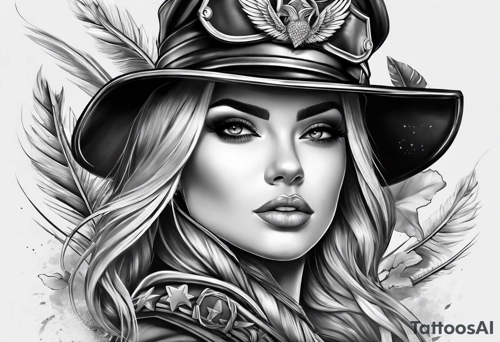 Military girls tattoo idea