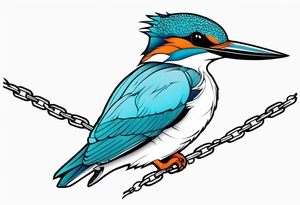 Kingfisher wrapped in chains tattoo idea