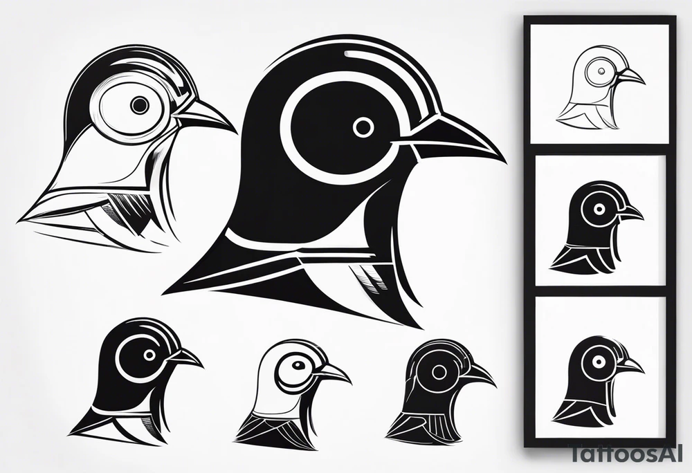 A Bird with a Helmet tattoo idea