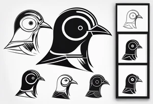 A Bird with a Helmet tattoo idea