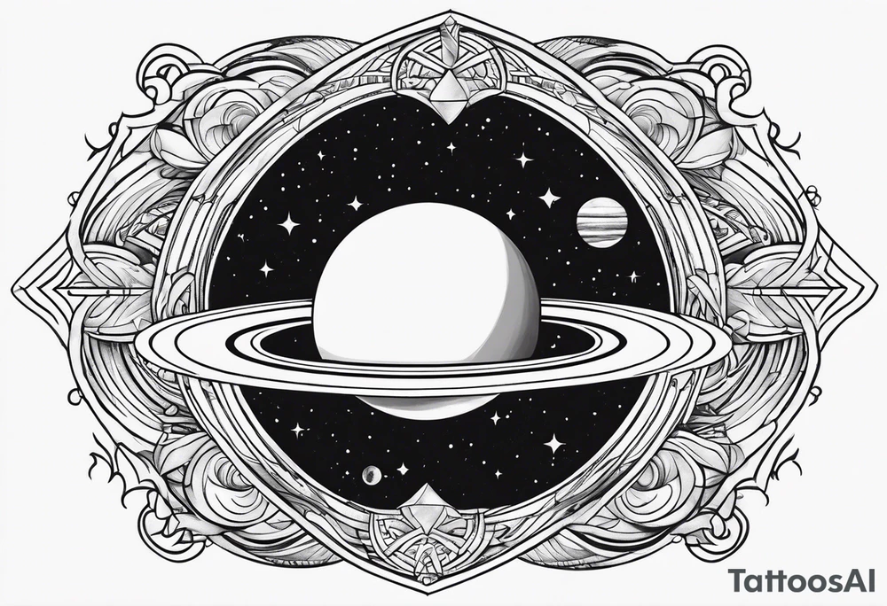 Saturn and infinity Symbol tattoo idea