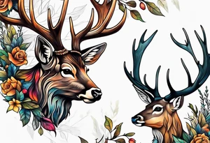 deer forest tattoo idea