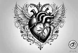 heart with music notes tattoo idea