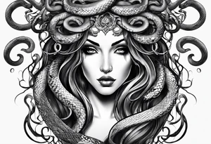 Medusa with snakes for hair tattoo idea