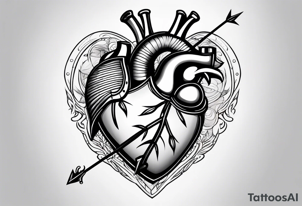 Heart with an arrow through it tattoo idea