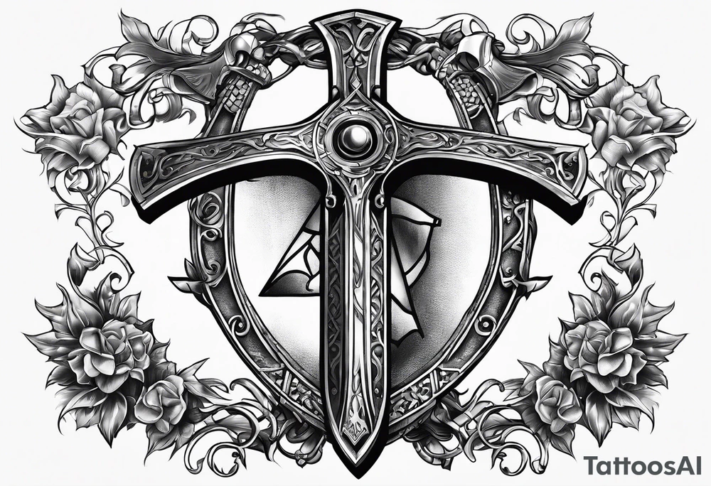 The symbol of Matthias a open Bible and a battle Axe tattoo idea