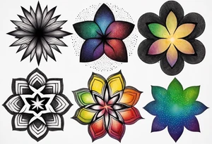 7 stars in rainbow colors tattoo idea