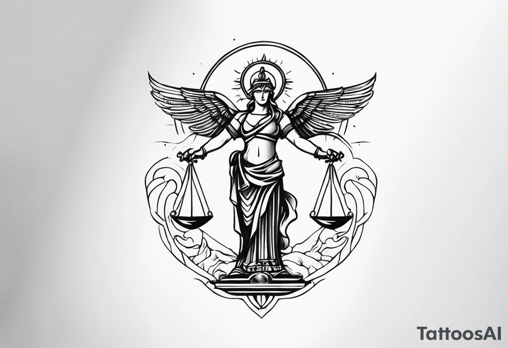 Forearm tattoo god of justice tattoo idea