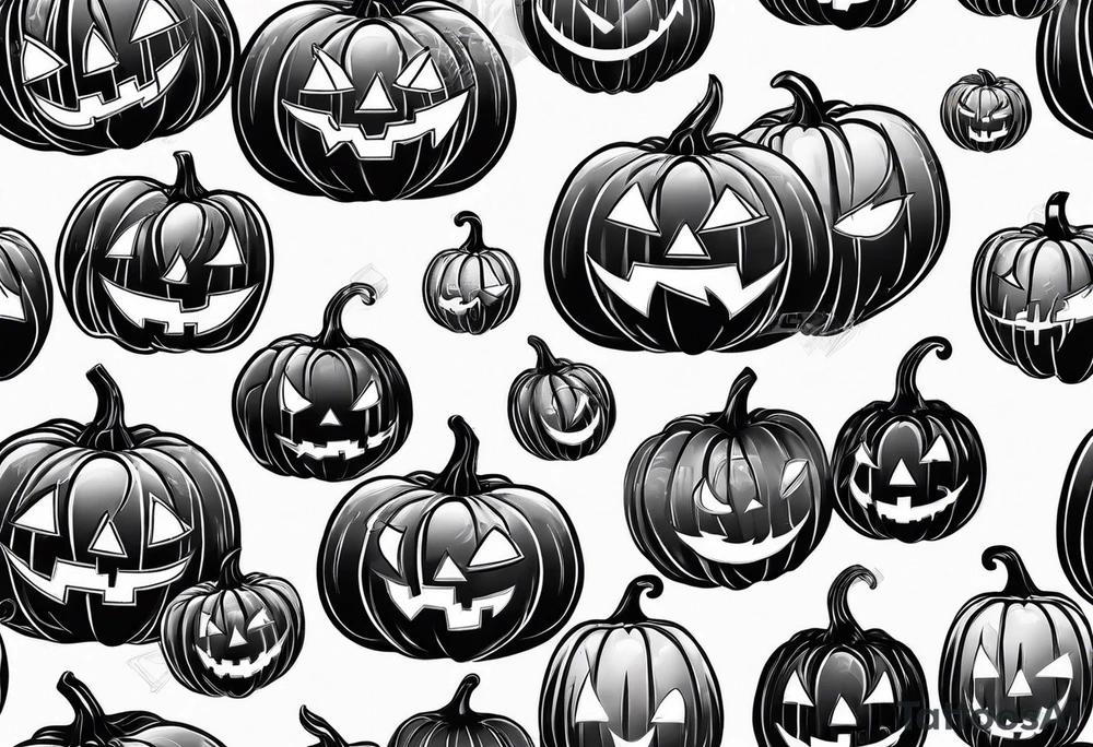 scary pumpkins modern tattoo idea