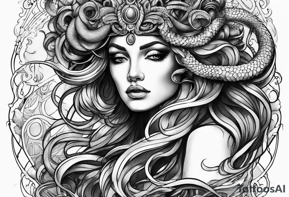 Medusa long tattoo idea