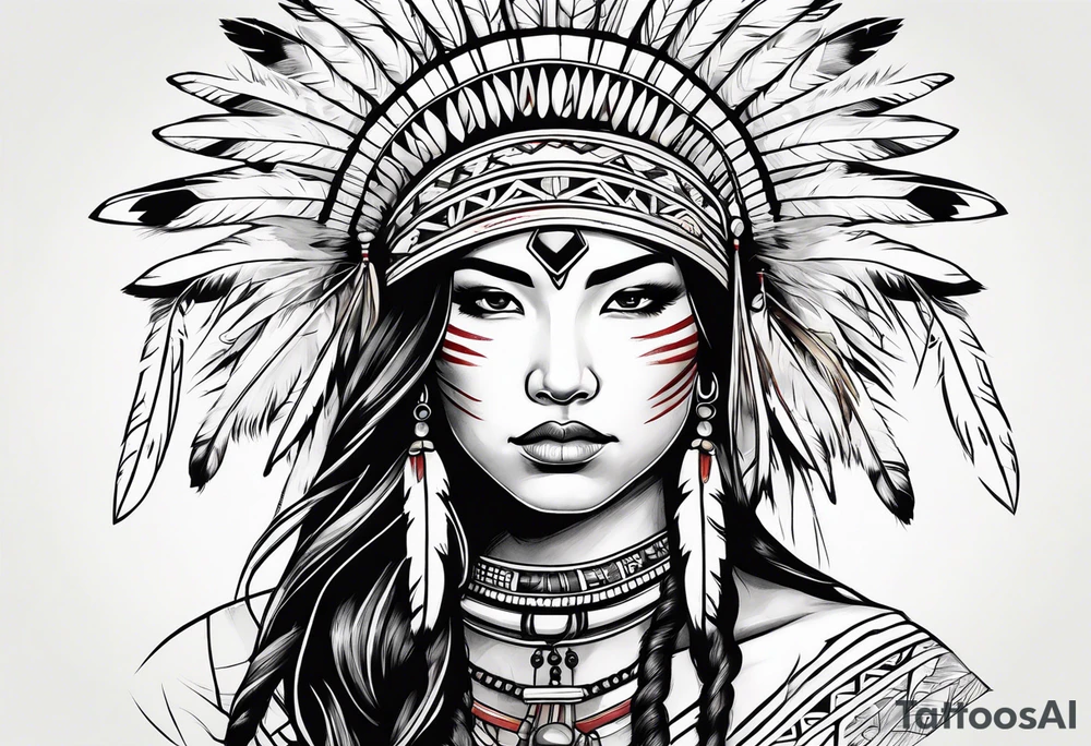 Native American girl tattoo idea