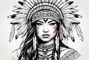Native American girl tattoo idea
