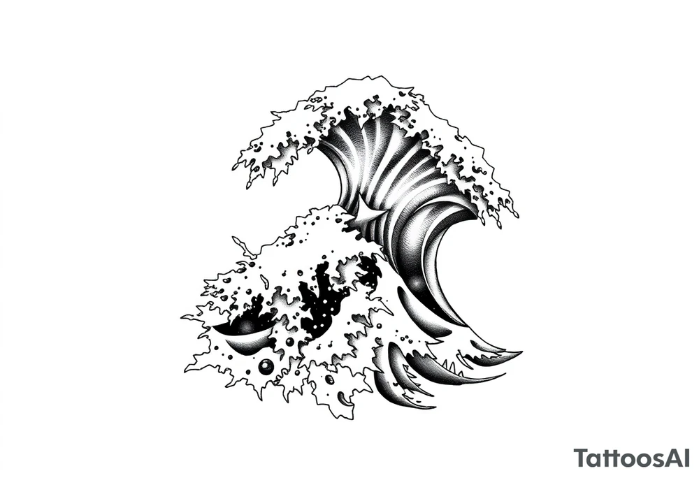 Roaming waves tattoo idea