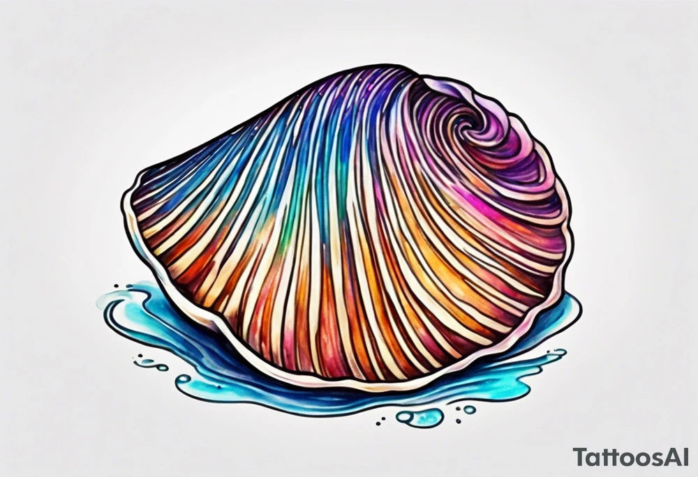 One small  Pretty clam shell tattoo idea