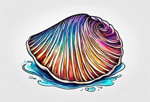 One small  Pretty clam shell tattoo idea
