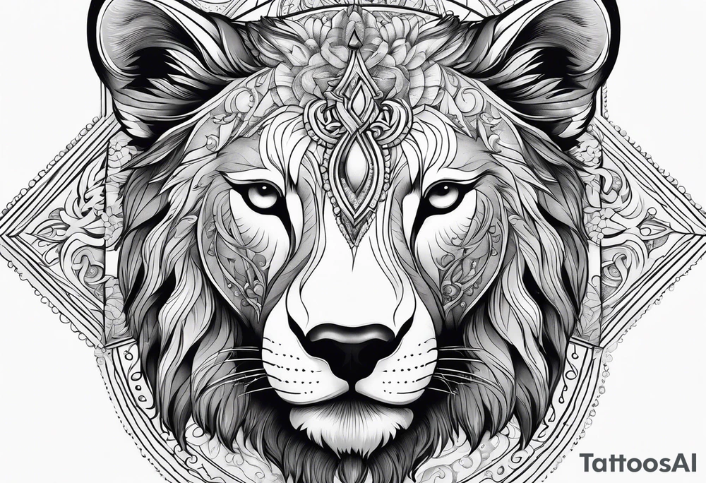 Animal cute , celestial, cross, tattoo idea