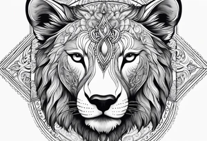 Animal cute , celestial, cross, tattoo idea