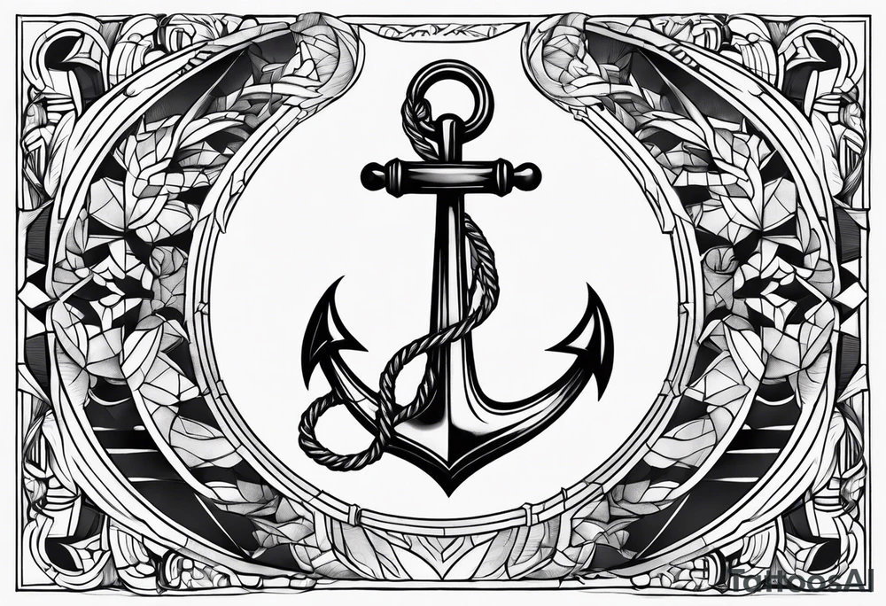 Anchor leg sleeve male tattoo idea