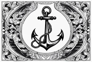 Anchor leg sleeve male tattoo idea