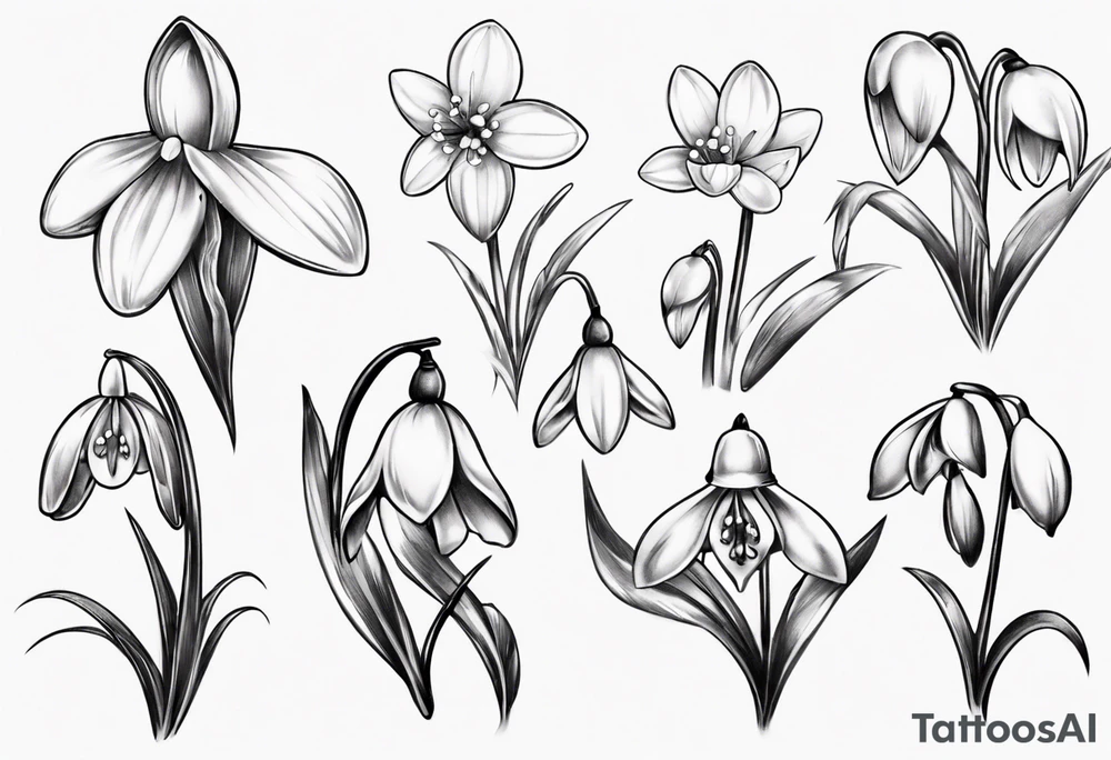 Snowdrop and bow tattoo idea
